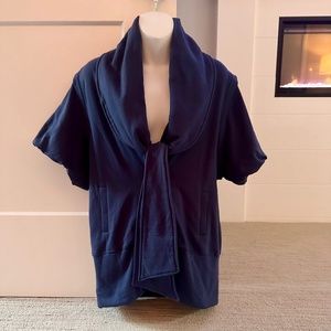 MIKE & CHRIS Unique Oversized Button-Up Tie Front Sweatshirt Top Sz M RARE!!
